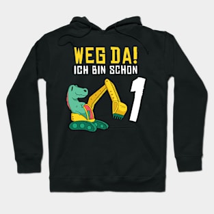 Kinder Bagger 1 Geburtstag Jungen Dino Hoodie